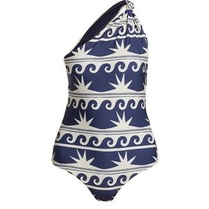 🆕 NWT Johanna Ortiz Ocean Amulet One-Piece Swimsuit in Les Vagues Midnight Ecru